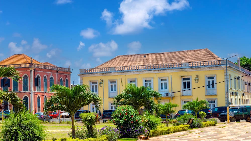 Street scenes in the old colonial district of São Tomé, São Tomé and Principe (STP), Central Africa