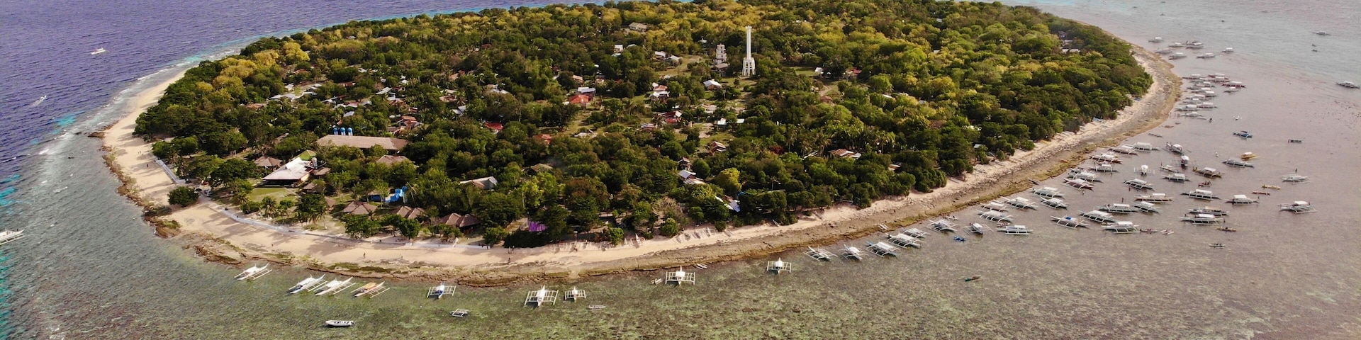 Drone shot of Balicasag island