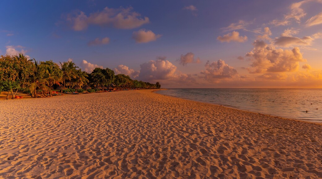 View of Le Morne Public Beach at sunset, Le Morne, Riviere Noire District, Mauritius