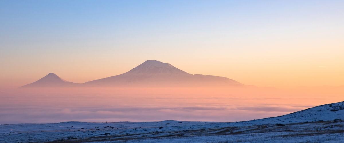 Ararat mountain with snowy landscape