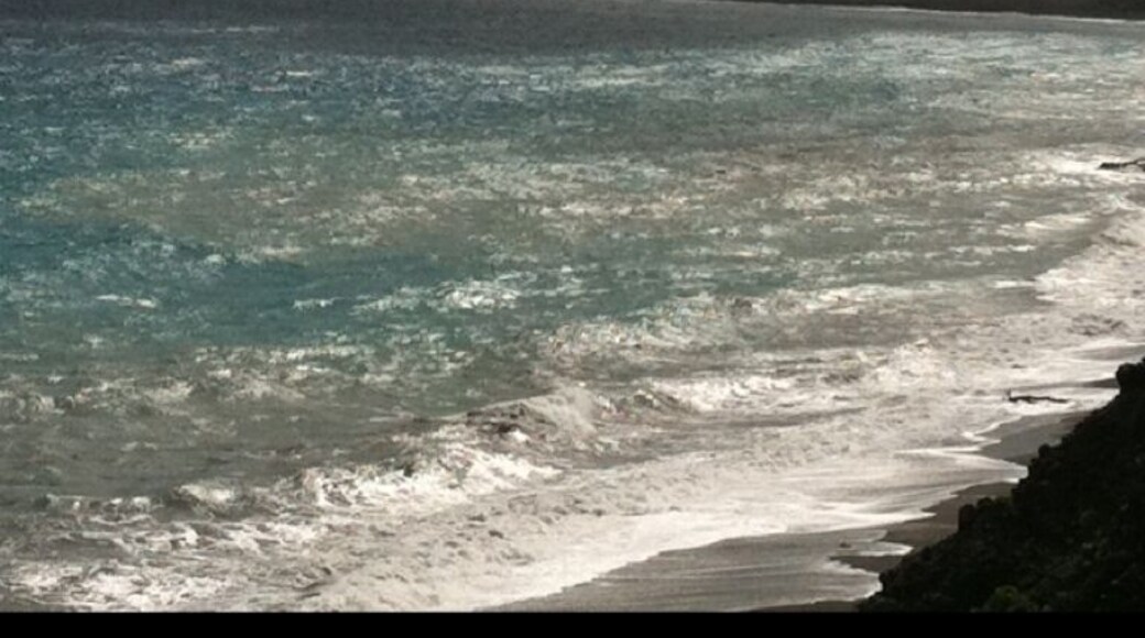 Approach to the old and now buried airport on Montserrat