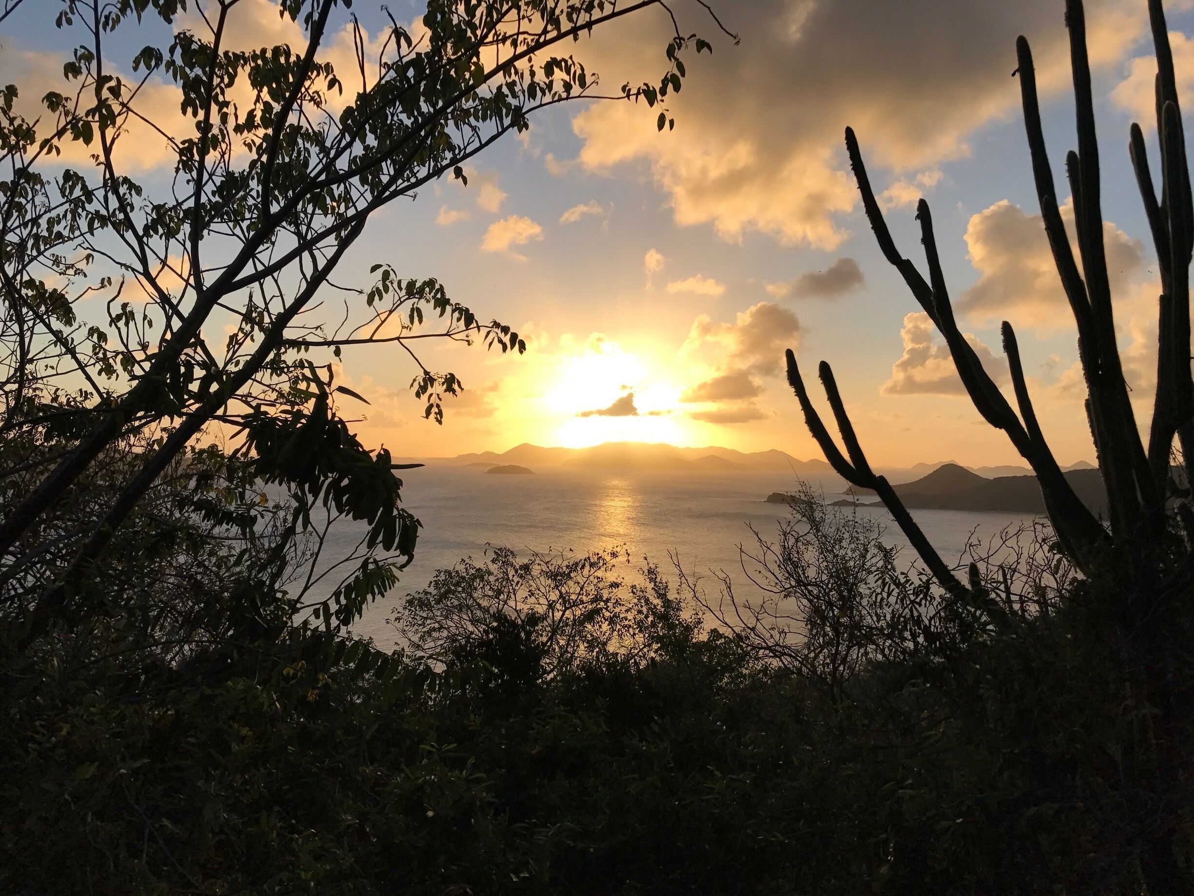 Start this gravel road from the Peter Island resort marina and hike past two windmills on your way up to a beautiful sunset view.
