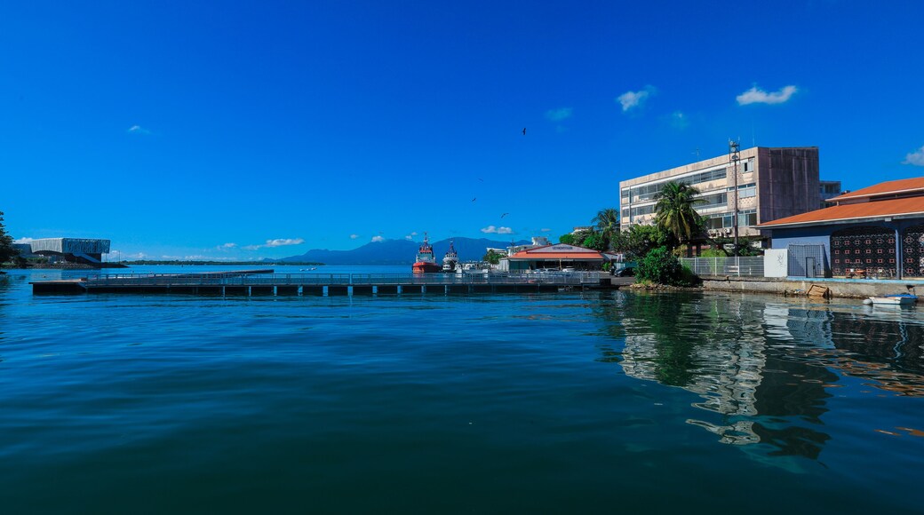 City Port in the Pointe-à-Pitre with Blue Water on Guadeloupe, Caribbean islands
