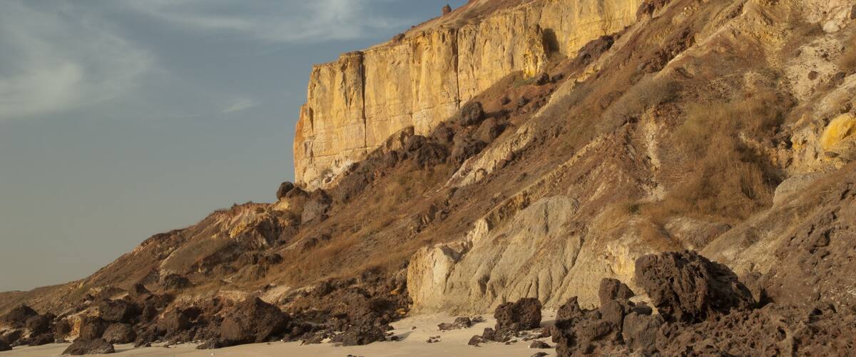 Sea cliff in the Natural Reserve of Popenguine. Thies. Senegal.