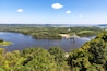 Mississippi River Overlook in Lansing Iowa with the Black Hawk Bridge in view from Mount Hosmer Park