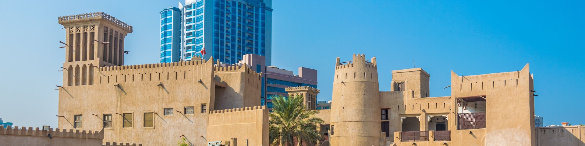 Museum of Ajman is situated in an old fortress. Ajman is the smallest of the United Arab Emirates.