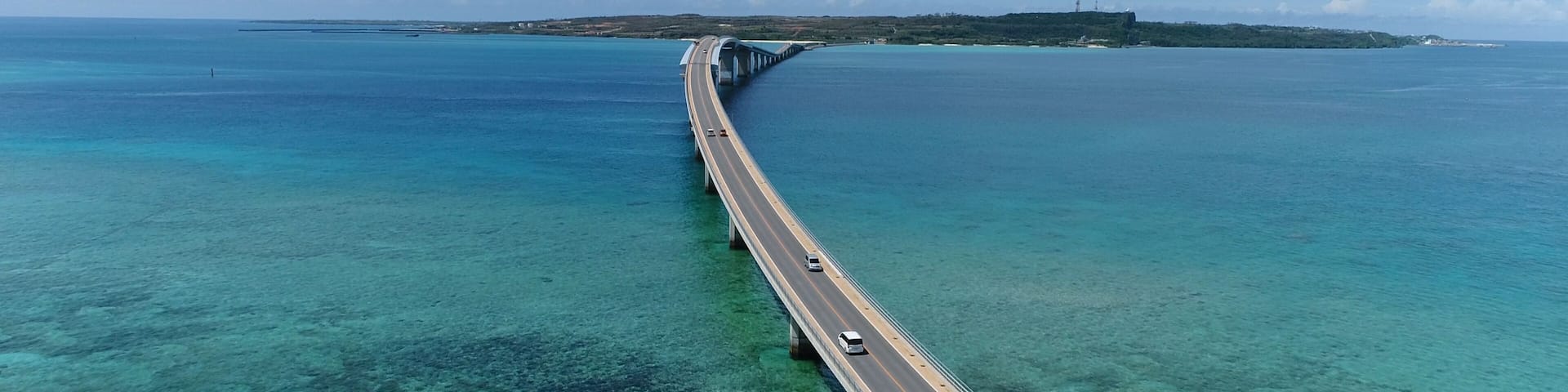 Aerial shot of irabu-ohashi bridge, miyakojima,okinawa,
Japan