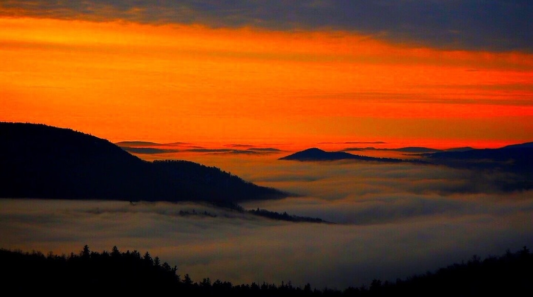 November sunrise from 1800 feet above sea level in Western Maine on "The Pinnacle" Mountain