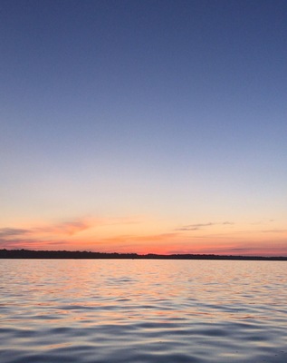 My happy place, surfing in the sun all day and then ordering Neds Pizza delivered to the dock. Eating pizza on the boat and watching the sun set. #adventure