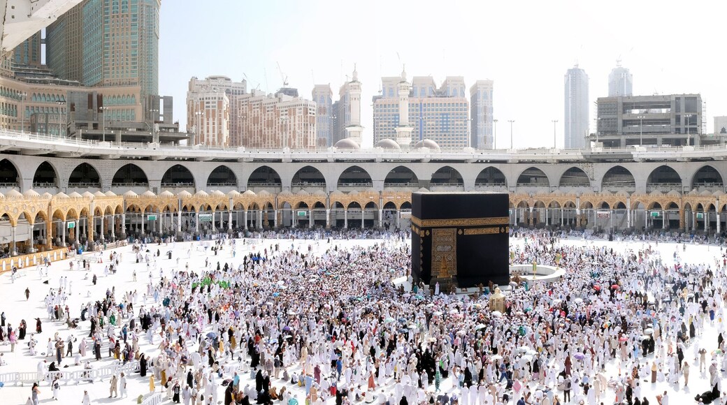 Muslim Pilgrims at The Kaaba in The Haram Mosque of Mecca, Saudi Arabia, during Hajj.