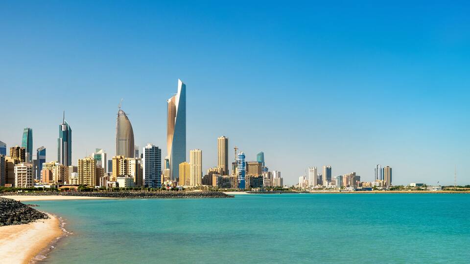 Panorama of Kuwait City in the Persian Gulf