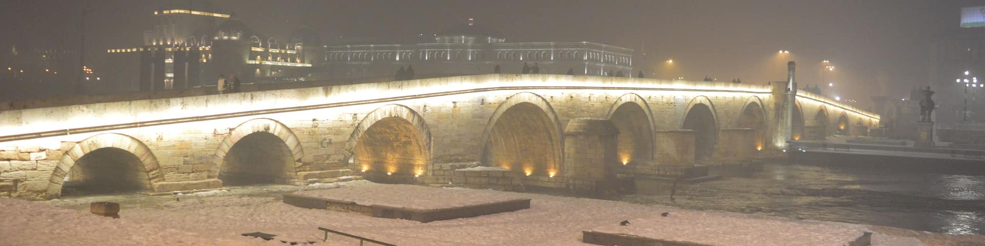 The snowy and misty winter at Lake Matka and in Skopje in North Macedonia