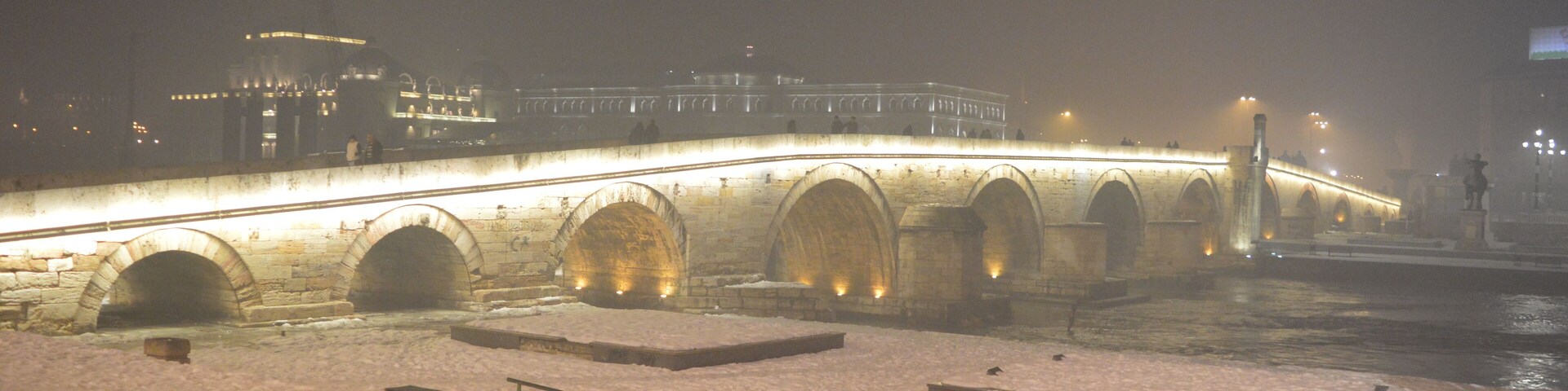 The snowy and misty winter at Lake Matka and in Skopje in North Macedonia