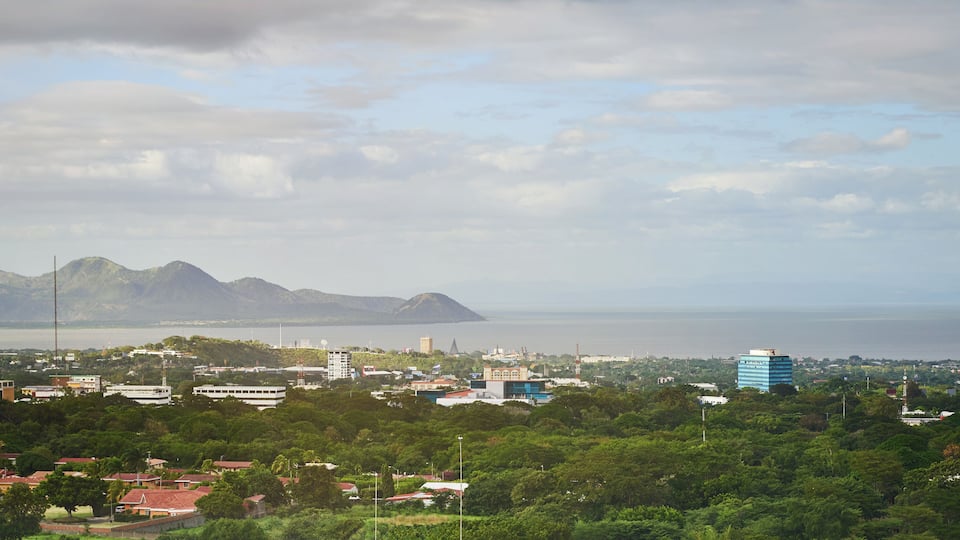 Cityscape of Managua city capital of Nicaragua