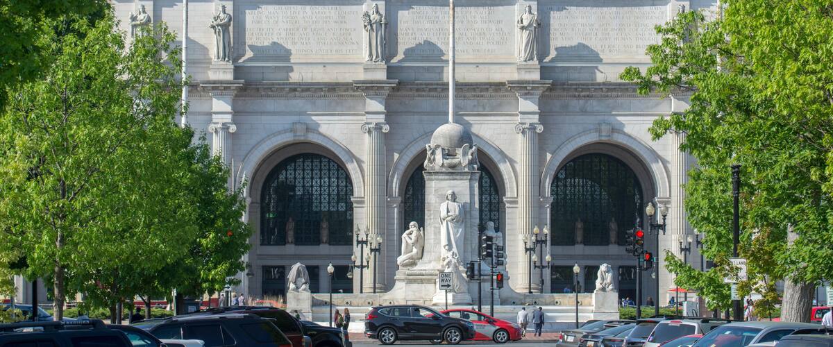 Statue of Christopher Columbus at the Union Station in Washington, DC.
