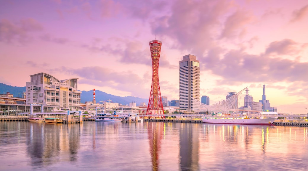 Skyline and Port of Kobe in Japan