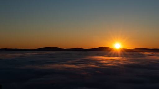 Sunrise on the mountain in Lewisburg, West Virginia