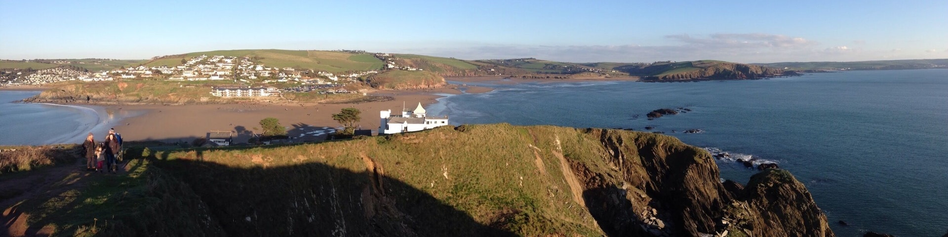 Burgh island is a short way from the mainland and has the 14th century pilchard inn and exclusive hotel located on it. It sits next to bantham sands, South devons surf centre!