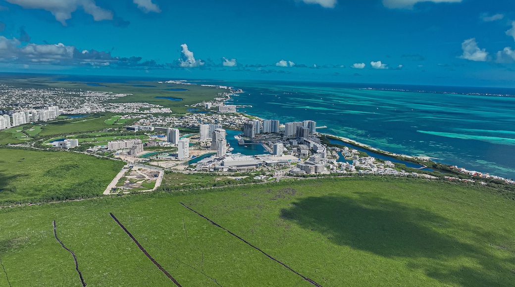 Aerial View of Puerto Cancún, Mexico