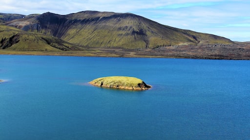 Frostastaðavatn is a lake in the Highlands of Iceland, not far from the famous mountains of Landmannalaugar and the volcano Hekla. Frostastaðavatn is Icelandic for "lake of the frosty place". No frost there in early September, but I can only imagine what it looks like in Winter! Anyone going to Landmannalaugar should definitely make a stop here. The views here and near this location are stunning and otherworldly!