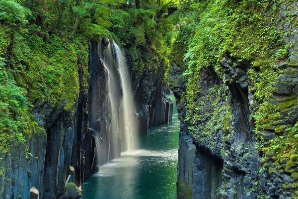 Majestic Manai Falls in Takachiho Gorge, Japan