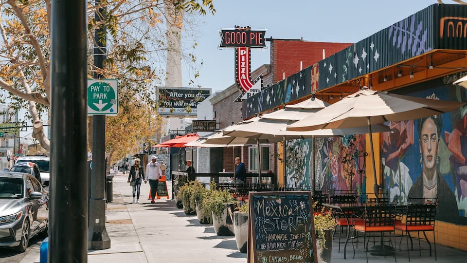 Arts District featuring a small town or village and street scenes