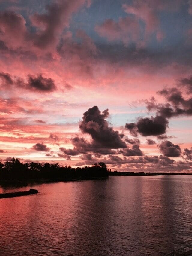 Dusk in Maldives. Onboard the Princess Audrey