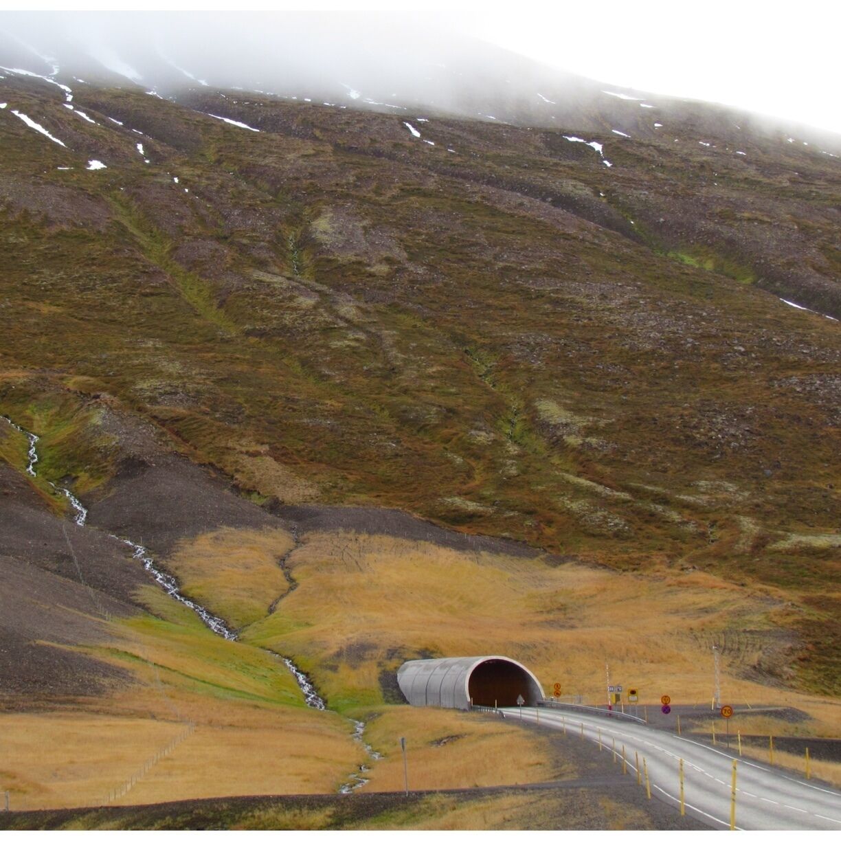 Tunnel through the mountains near Siglufjoerdur, Iceland.