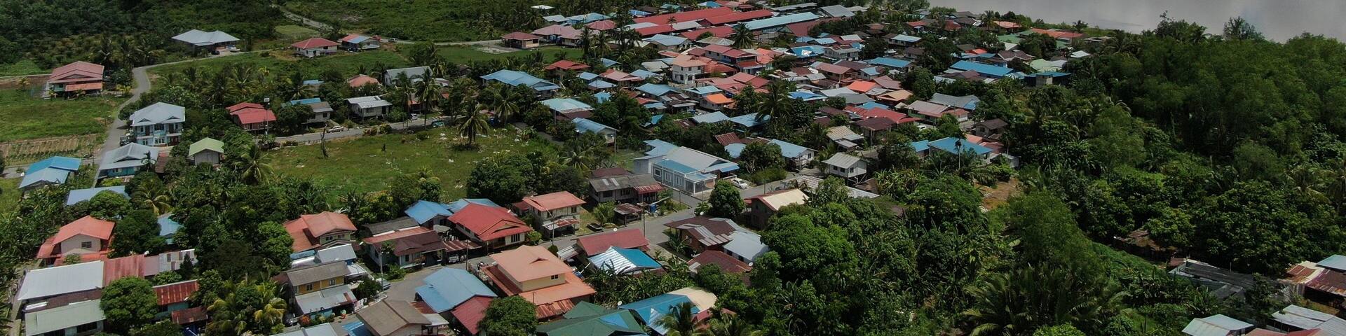 Simunjan, Sarawak / Malaysia - June 20, 2020: The Beautiful Fishing Village of Simunjan