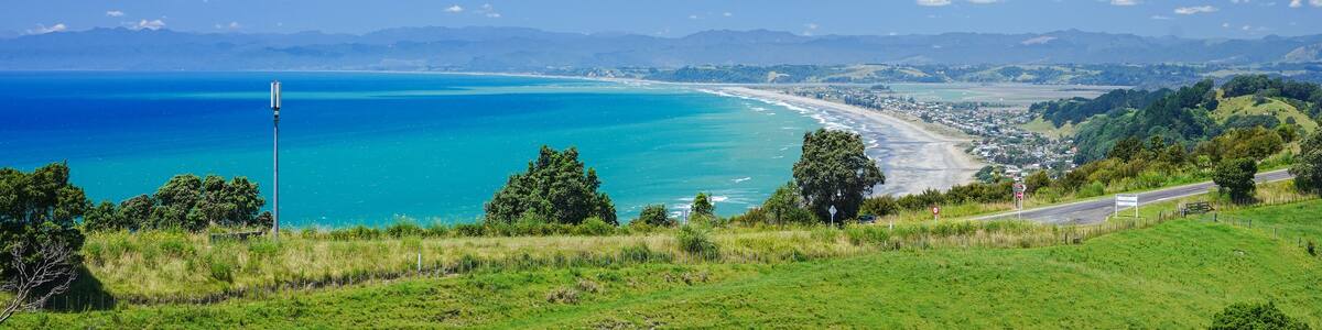 Panorama of Ohope Beach, Bay of Plenty