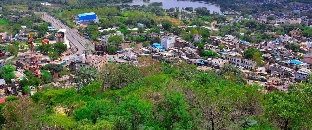 beautiful view of dewas city and from the top of the hill