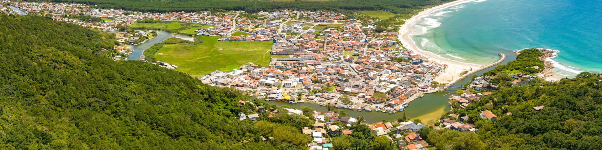 Panorama of Barra da Lagoa and Lagoa da Conceicao lake