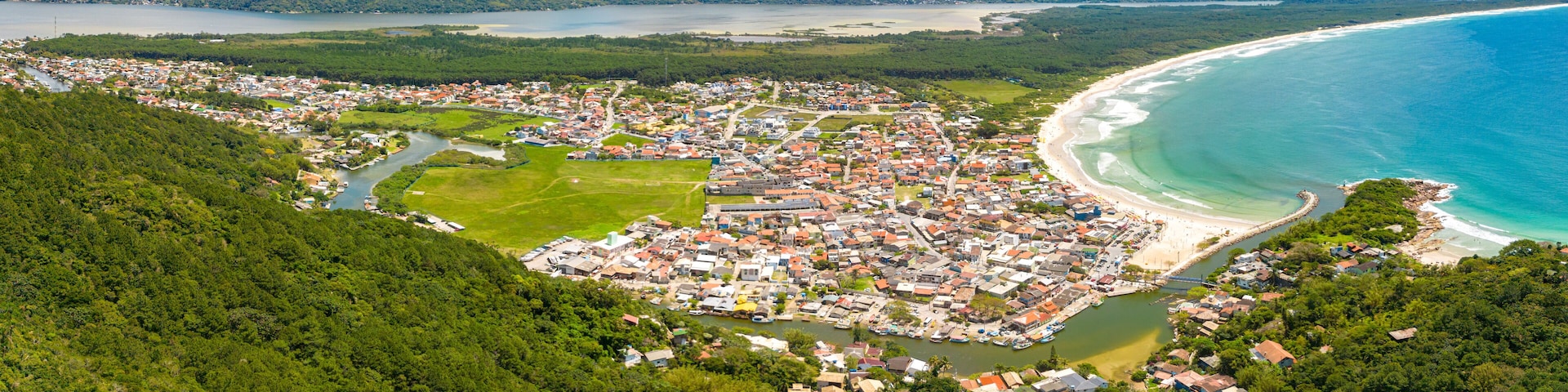 Panorama of Barra da Lagoa and Lagoa da Conceicao lake