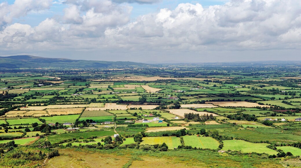 The Knockmealdown Mountains near Clogheen. Co. Tipperary, Ireland. North over farmland toward Caher from Sugarloaf Hill