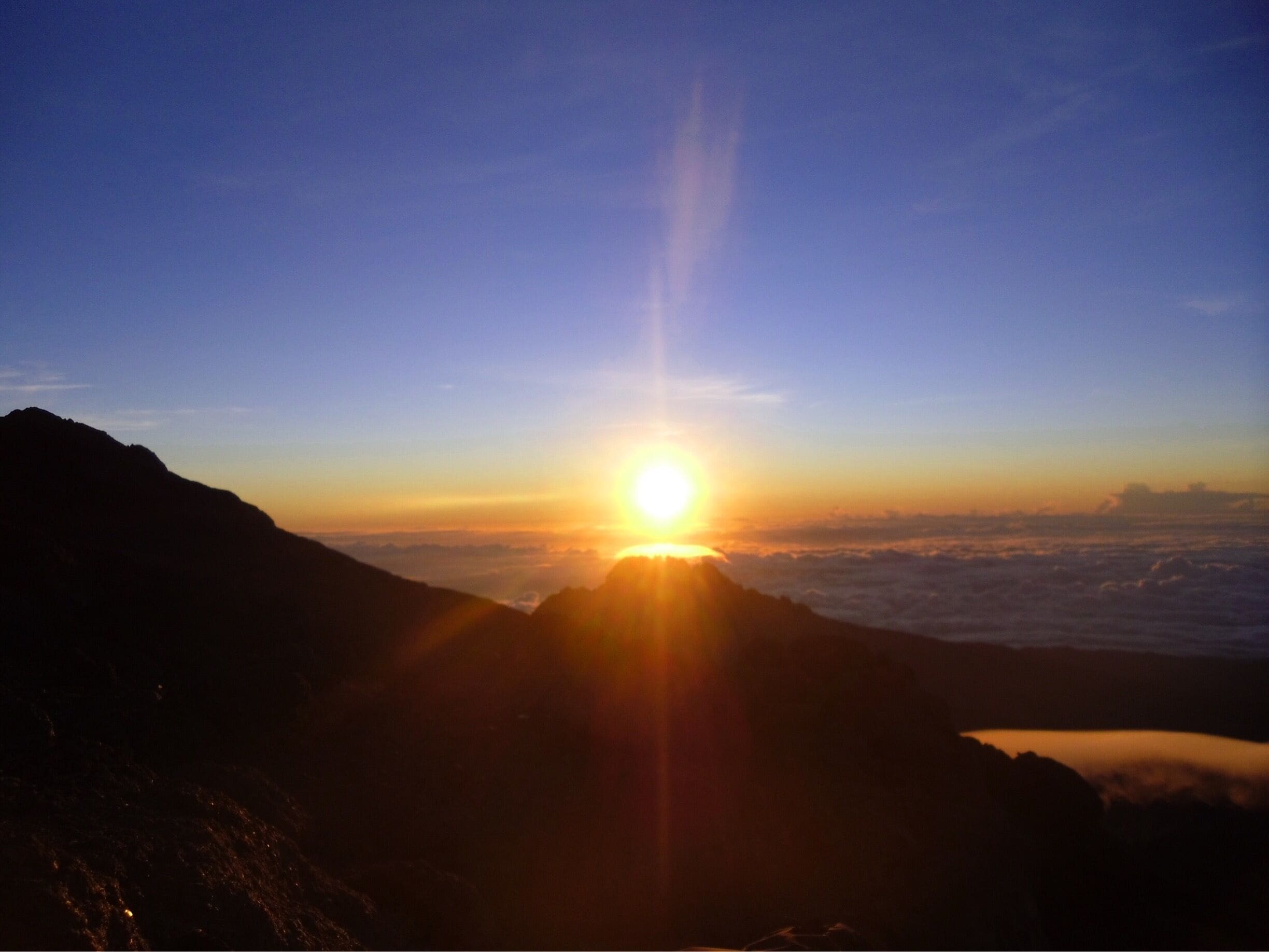 Sunrise at Gilman’s Point 5681 metres nearly at the top. A gruelling trek starting at midnight but totally worth the sunrise on the climb up.