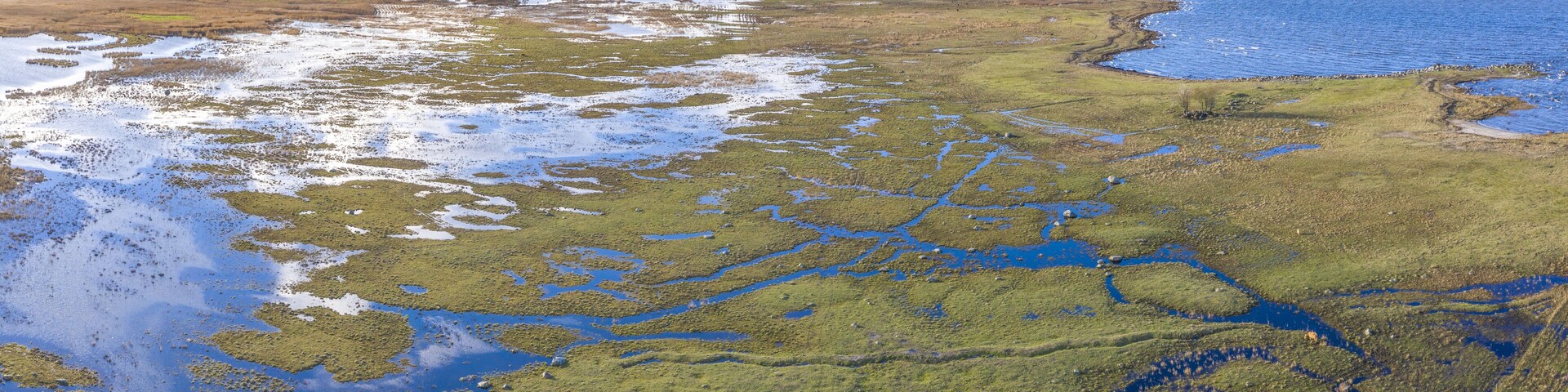 Aerial shot of Kihnu island in Estonia