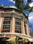 A historic building with ornate architecture, including columns and decorative moldings.
