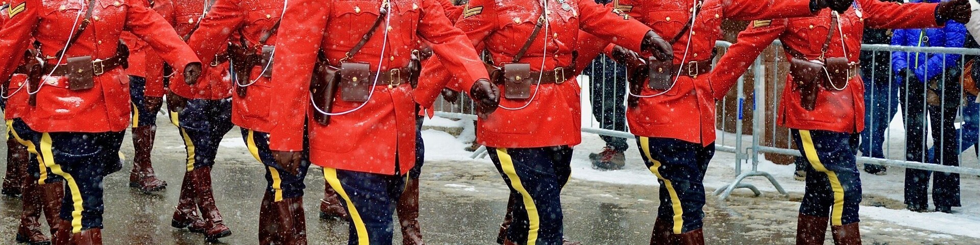 Royal Canadian Mounted Polices match in the snow during St. Patrick Day’s parade in Quebec City. This City has a large population of Irish.
#Canada #Quebec #QuebecCity #StPatrickDay #parade #snow #red #police #RCMP