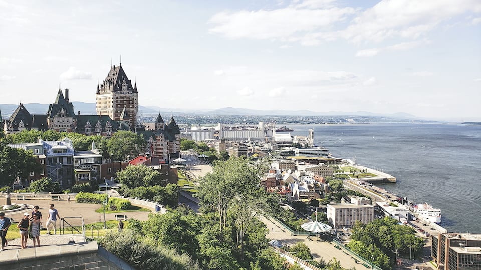 View from atop the Citadelle in Quebec is where you can find and read about this active military installation in Quebec. Parks Canada provides tours in both English and French describing its significance.