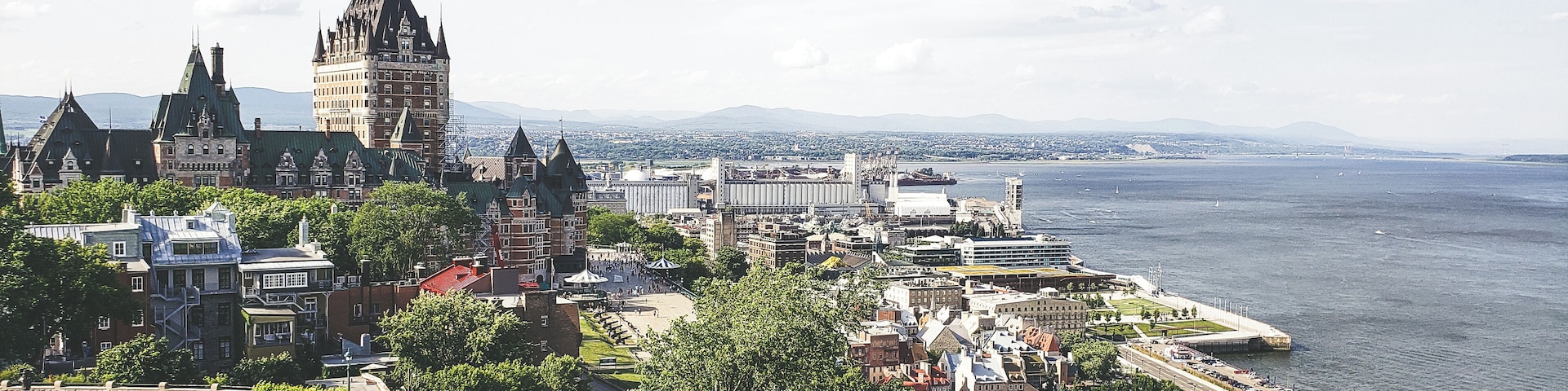 View from atop the Citadelle in Quebec is where you can find and read about this active military installation in Quebec. Parks Canada provides tours in both English and French describing its significance.