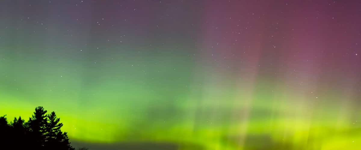 Lighting up the Dock of the Bay: Aurora over Manitoulin Island