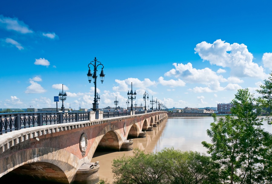 Old bridge in Bordeaux, France