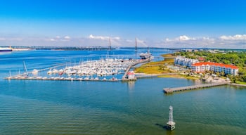 Charleston Harbor Aerial in Charleston, South Carolina, USA