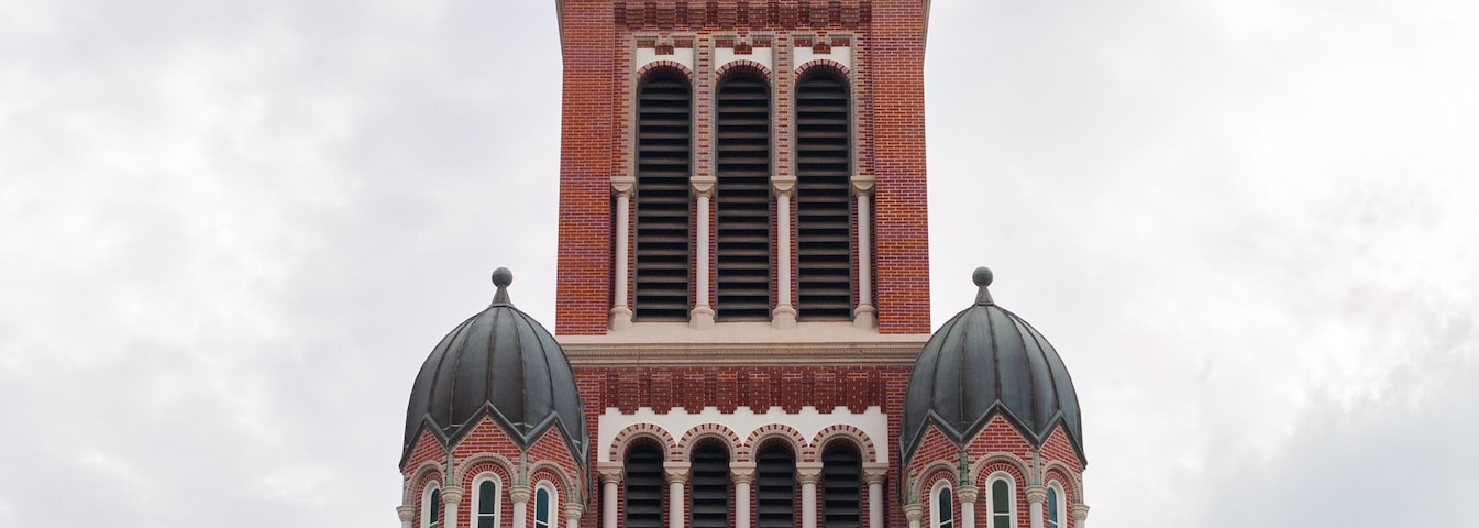Saint John's Cathedral Front Facade in Lafayette, Louisiana, United States, a Roman Catholic Church