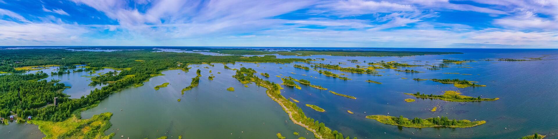 Panorama view of Kvarken archipelago in Finland