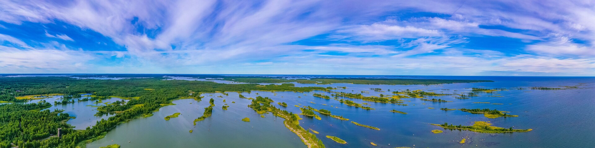Panorama view of Kvarken archipelago in Finland