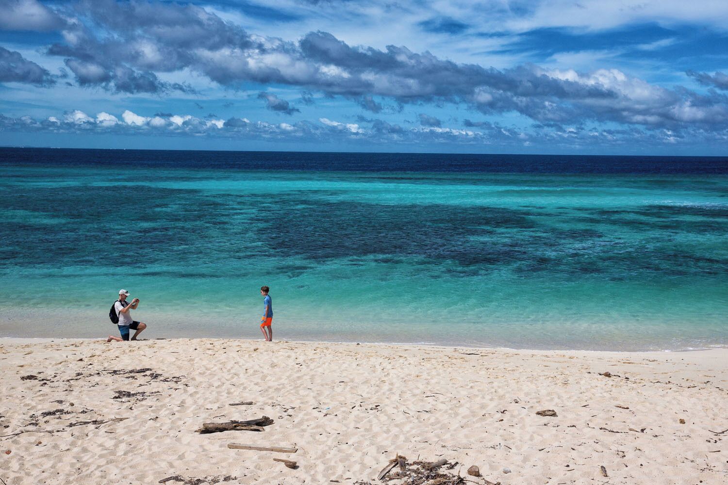 The beach at Monuriki Island, Fiji. This is where the movie "Cast Away" was filmed. You can visit Monuriki Island (also called Modriki Island) on a day trip from the Mamanuca Islands. #blue #beach #fiji