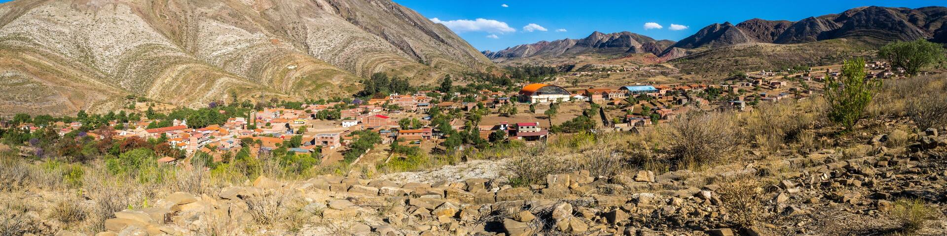 Panoramic of the city of Toro Toro in Bolivia. Detail of the geological formations