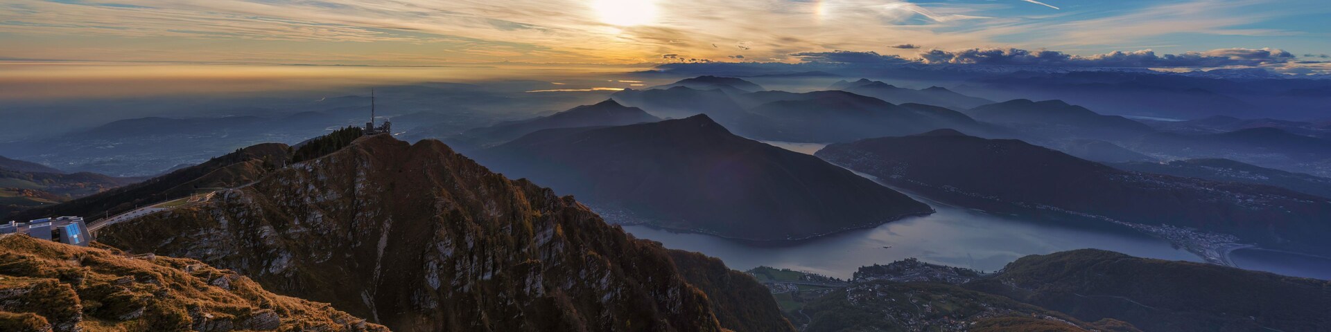 Evening view on Monte Generoso, on the border between Italy and Switzerland