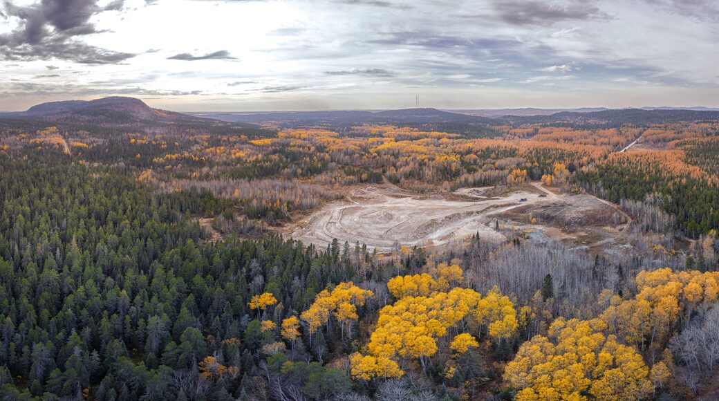 Aerial Of Northern Quebec Canada Open Mining